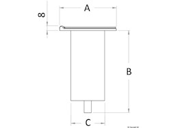 Boccola da incasso con cerniera dritta