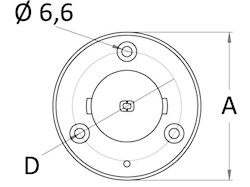 Boccola per pali in carbonio Dia. 50 mm inclinata