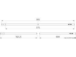 Palo in carbonio 900+900 mm smontabile