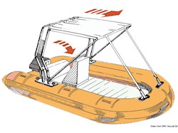 Tendalino telescopico per Roll-Bar in tubo inox o vetroresina