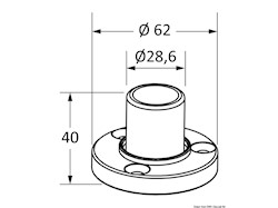 Basetta T-Top tubo 32 mm