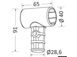 Giunto a T per T top tubo 32 mm
