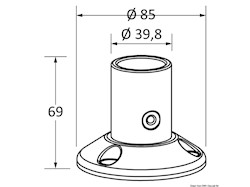 Basetta T-Top tubo 44 mm
