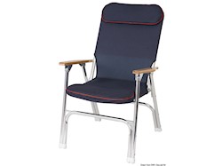 Sedia pieghevole imbottita in alluminio anodizzato