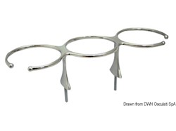 Porta bicchieri inox doppio fissaggio a vite