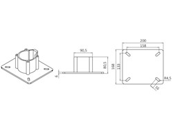 Supporto sedile 30 cm base lucida