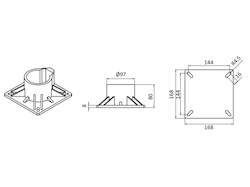 Colonnina light 30 cm base lucida