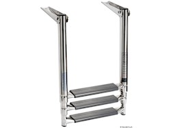 Scaletta telescopica per plancetta con tubi ovali e con gradino maggiorato