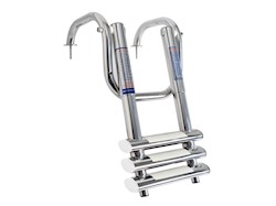 Scaletta telescopica da plancetta supercompatta con maniglioni