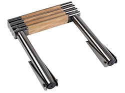 Scaletta Java inox telescopica nera BIG 4 gradini teak