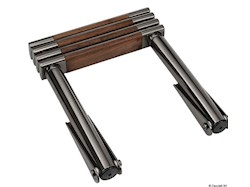 Scaletta inox telescopica nera 4 gradini teak