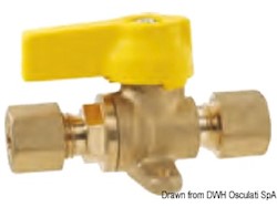 Rubinetto intercettazione con piastrina di fissaggio