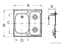 Lavello sinistro + 2 fuochi  inox piccolo