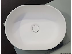 Lavello semiovale in Ocritech bianco 350x260