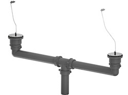 Kit pilette con tappo catena e tubi di scarico