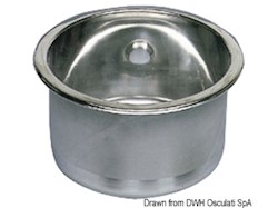 Lavello inox tondo 385 x 180 mm