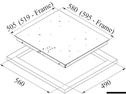 Piano cottura vetroceramica 4 fuochi