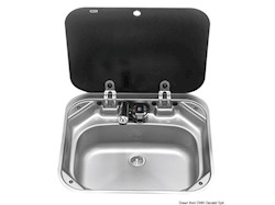 Lavello in acciaio inox SMEV con coperchio in vetro temperato fumé