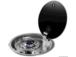 Piano cottura inox con coperchio cristallo fumé