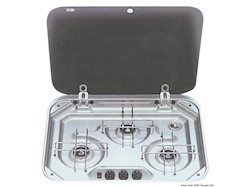 Piano cottura inox 3 fuochi 560 x 440 mm