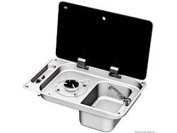 Piano di cottura con coperchio in vetro temperato fumè