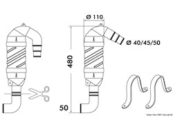 Sifone con ingresso girato in basso