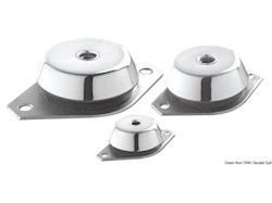 Supporto elastico antivibrante per motori entrobordo e generatore completo di controtampone