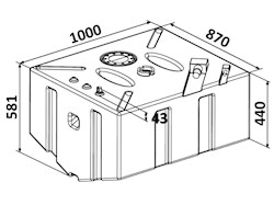Serbatoio Polietilene 353l benzina/diesel