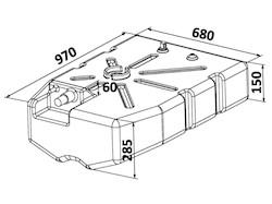 Serbatoio carburante Polietilene 114 l
