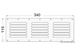Griglia areazione inox 116 x 340 mm