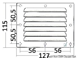 Griglia areazione inox 115 x 127 mm