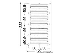 Griglia areazione inox 232 x 127 mm