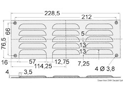 Griglia areazione inox 76 x 229 mm