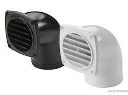 Presa d'aria ABS con collare 90° mm 92 x 92 bianca