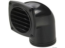 Presa d'aria ABS con collare 90° mm 92 x 92 nera