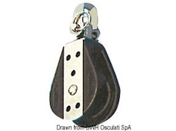 Bozzello sfere 1 puleggia girevole 6x22