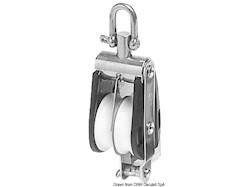 Bozzello Offshore 2 pulegge fisso o girevole A con arricavo