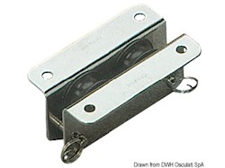 Bozzello inox incasso 2 pulegge 25x8