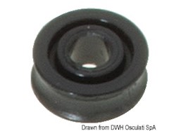 Puleggia in delrin mm 17 per cime Ø mm 5 nera