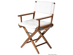 Sedia teak pieghevole rivestimento bianco