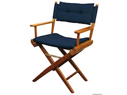 Sedia teak pieghevole imbottita blu navy