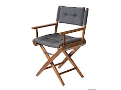 Sedia teak pieghevole imbottita grigio scuro