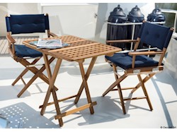 Sedia teak pieghevole imbottita blu navy
