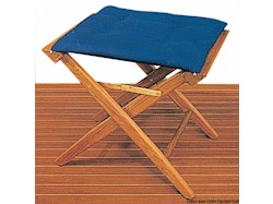 Sgabello con tela blu imbottita