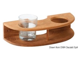 Portabicchiere teak a parete 4 posti