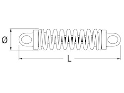 Molla ormeggio silenziata 70 x 350 mm