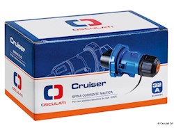 Presa elettrica Cruiser 32 A nera e cover inox