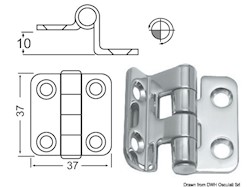 Cerniera inox a sbalzo 37x37 mm